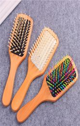 Black White Detangling Massage Wooden Combs Paddle Hair Scalp Care Healthy Cushion Airbag Unisex Hairbrush Hairdressing Styling To8363054