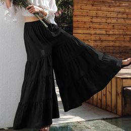 Women's Pants Skirt Pure Color Women Wide Leg Trousers Layered Colorful