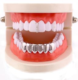 Factory Bottom Teeth Grillz Men Copper Jewellery Hip Hop Grillz Real Gold Plated Accesory Dental Grills Whole Halloween Va4242739