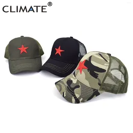 Ball Caps CLIMATE Red Star Army Cap Men Hats Communist Party International Brigades Cool Mesh Military Hat Man