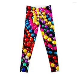 Active Pants MARDI GRAS BEADS ; Art Deco Print Leggings Sports For Gym Women Sportwear Womens