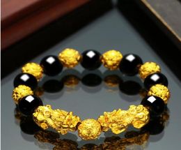 The new Springsummer 2020 Shajin mythical wild animal real hand Kylin bracelet lovers Black Yao PI Qiu men and women PI Xiu bead 8481872