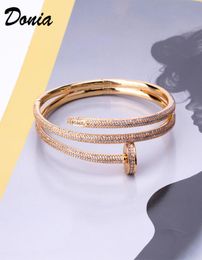 Donia jewelry party European and American fashion Cardi series large nail micro inlaid Zirconia Bracelet women039s bracelet bir4736090