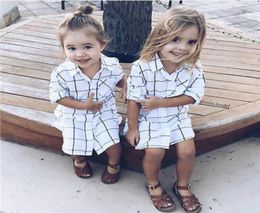 Baby Girls Plaids Full TShirt Oversize Girls Dress Fashion New 2018 Baby Girls Toddler Plaids Shirt Kids Dress Clothing Outfits9472871