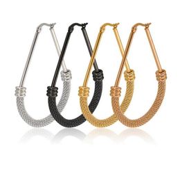 New Fashion Chain Type Big Earring Women men Titanium Stainless Steel Black Gold Rose Gold Triangle Earring 10pair/lot9698877