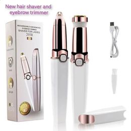 twohead electric shaver for women eyebrow trimmer USB charging eyebrow trimmer Portable lip hair remover 240124