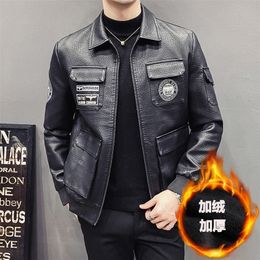 Men's Leather Jackets Autumn Winter Casual Motorcycle PU Jacket Biker Leather Coats Brand Clothing Plus size S-5XL 240125