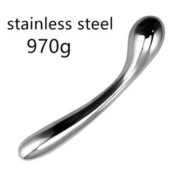 Heavy stainless steel double fake dildo G Spot wand anal beads butt plug metal prostate massager vaginal female sex toy women 240202