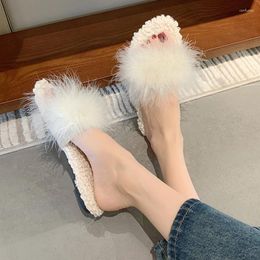 Slippers Fashion Modern Winter Style Casual Women Round Toe Plush Flat With Ladies Shoes Zapatillas De Mujer