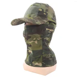 Ball Caps Camouflage Baseball With Tactical Full Face Mask Balaclava Cycling Motorcycle Hunting CS Adjustable Snapback Men Women