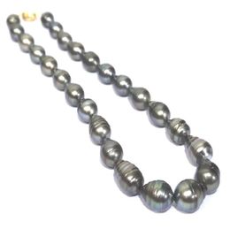 Enormous Natural Peacock Black Tahitian South Sea 1113mm Pearls 18quot Necklace6017656