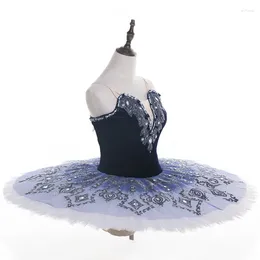 Stage Wear High Quality Professional Competition Performance Unique Design Navy Velvet Adult Blue Ballet Tutu