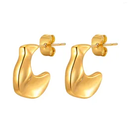 Hoop Earrings Open Geometric Earring For Women Stainless Steel 18k Gold Plated Party Jewellery