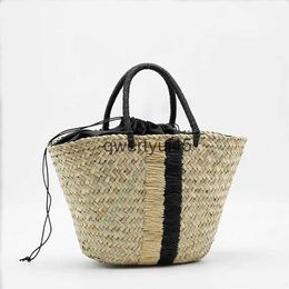 Totes Straw Woven Womens andbags andmade Boemian Summer Beac Bag Sopper Basket Large Capacity Female Designer Tote BagsH24218