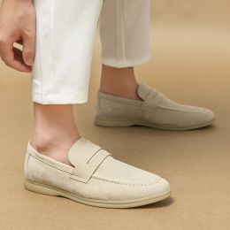 Casual Style Suede Spring British Breathable Comfort Slip on Mens Wedding Fashion Men Lazy Shoes Brand Fashi