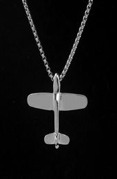 Pendant Necklaces Aircraft Titanium Steel Long Necklace Couple Simple And Cool Jumping Di Hip Hop Trending Personality Sweater Cha5524218