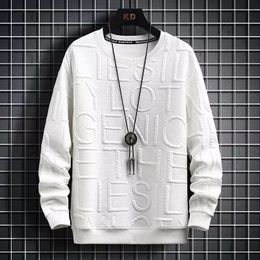 Spring Autumn Mens Sweatshirt Korean Fashion Streetwear English Long Sleeve Top Men Trend Men Clothing Harajuku Pullover Hoodie 240202