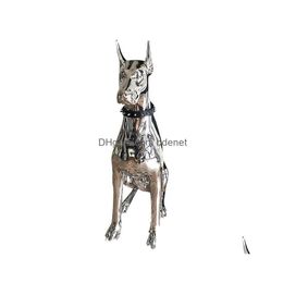 Garden Decorations Home Decor Scpture Doberman Dog Large Size Art Animal Statues Figurine Room Decoration Resin Statue Ornamentgift D Dhieg