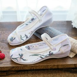 Summer Embroidered Shoe Net Shoes Breathable Mesh Hanfu 240202