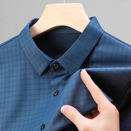 Men's Casual Shirts Brand Light Luxury Autumn Classic High Quality Long Sleeve Fashion Striped Plaid Designer Lapel Shirt Top M-4XL