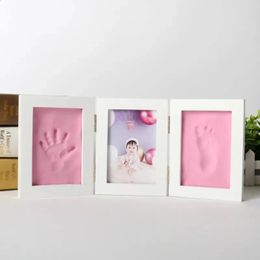 born Baby Handprints and Footprints Po Frame with Clay Kit Boy Girls Souvenirs Toys Gifts Products Home Decor 240125