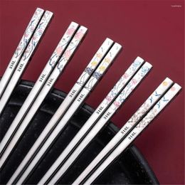 Chopsticks 5 Pair 316L Stainless Steel Non-Slip 304 Household Kitchen Dining Anti-Mold Tableware Long Colour Chinese