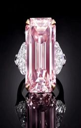 New Fashion Elegant Silver Diamond Ring True Love Pink Diamond Ring Wedding Occasion Jewellery Whole Goddess28831312540894