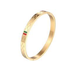 Trendy Bangle for Women Red and Green Charm Stainless Steel Gold Plating Jewellery Lover Bangle Luxury Wedding Female Bangle5174499