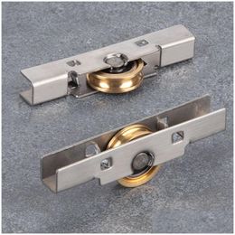 Other Door Hardware Frameless Balcony Sliding Glass Door Plastic Steel Window Pley Shower Room Cabinet Concave Wheel Muted Brass Rolle Dhbv5