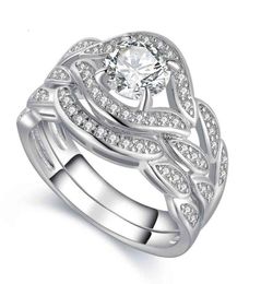 ring 2017 New Arrilval Fashion Jewelry 10KT White Gold Filled Topaz CZ Gemstones Engagement Wedding Bridal Ring Set Size 5114962464