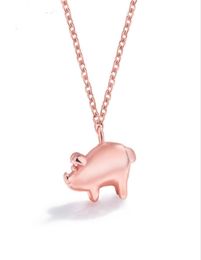 2019 fashion rose gold pig pendant necklace lovely collarbone chain necklace Jewellery for woman gift197R3245808