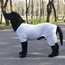 Dog Apparel Soft Pyjamas Round Neck Sun Proof Overall Suit Pet T-shirt Summer Large Clothes