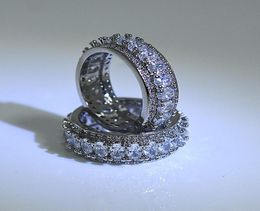 14k White Gold Moissanite Wedding Ring Zirconia Gemstone For Women Anillos De Jewellery Bizuterias Peridot Cluster Rings1565060