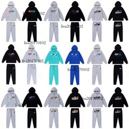 Mens t Shirt Hoodies Sweatshirtler Trapstar Kapşonlu Uzun Kollu Kazak Embrodiery Traursuit Sportpants S-XL