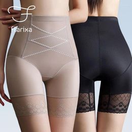 Women's Shapers Flarixa Plus Size Shapewear For Women High Waist Shaper Panties Cross Slimming Underwear Safety Shorts BuLifter Body