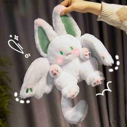 Stuffed Plush Animals 35cm Flying Sky Big Bat Rabbit Toy Creative Magical Sleeping Pillow Rag Dolls Home Decoration Girls Kids Birthday Gifts YQ240218