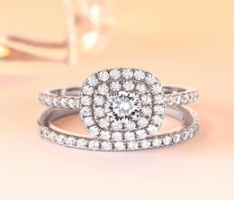 European and American bigname set of the same ring s925 sterling silver ring ladies index finger zircon row diamond tail ring tre2394845