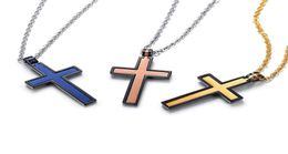 2pcs Mens Puzzle Cut Out Necklace In Stainless Steel Religious Jewelry Pendant Necklaces5997774