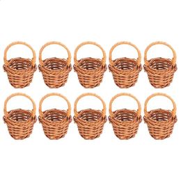 10PC small flower baskets handheld woven baskets mini flower baskets decorative furniture Sundries flower baskets office decoration baskets 240218