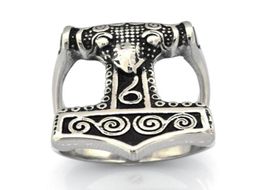 FANSSTEEL stainless steel vintage mens or wemens Jewellery viking SPLIT SHANK THORS HAMMER RING TOOL RING FSR15W0068154869639450