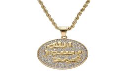 hip hop Muslim letters pendant necklaces for men women luxury Islam pendants stainless steel gold religious necklace jewelry 2156615