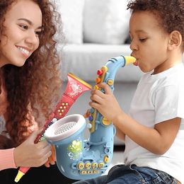 1Pcs Baby Music Toys Early Education Toy Colorful Infant Trumpet Instruments Kids Saxophone Toddler Beginners Gifts 240131