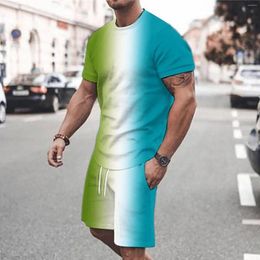 Men's Tracksuits 3D Short Sleeve Suit Shorts Beach Tropical HawaiianSS Body Sports Korean Luxury Mens Clothing