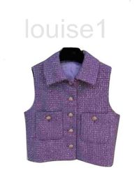 Jaquetas femininas marca de designer cha nel Caminhando o novo colete de tweed de lantejoulas personalizado jaqueta com calças blush é super chique Colete cardigan NG4Z