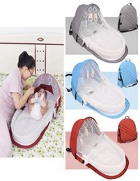 Portable Bed With Toys For Baby Foldable Baby Bed Travel Sun Protection Mosquito Net Breathable Infant Sleeping Basket9758863