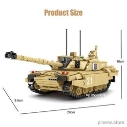 Blocks WW2 Army Tank Military MBT M1A2 Abrams FV 4034 Challenger-2 Cannon Chariot Sets Soldiers Building Blocks Toys for Boys Gifts