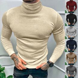 Men's T-Shirts Autumn and winter men's long-sleeved T-shirt men's Europe and the United States men's solid color high-neck bottoming shirt body shirt