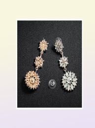 Fashion Opal Crystal Long Drop Earrings Women Bridal Earrings for Party JCC0765428288