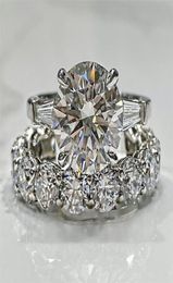 Victoria Luxury Jewellery 925 Sterling Silver Couple Rings Round Cut Large White Topaz CZ Diamond Gemstones Women Wedding Bridal Rin7393880