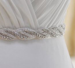 Delicate High Quality Wedding Dresses Sash Bridal Belts Rhinestone Crystal Ribbon Prom Evening Princess Handmade White Red Black B1783087